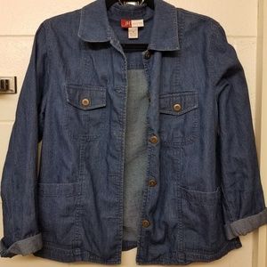 Navy Blue faux denim jacket